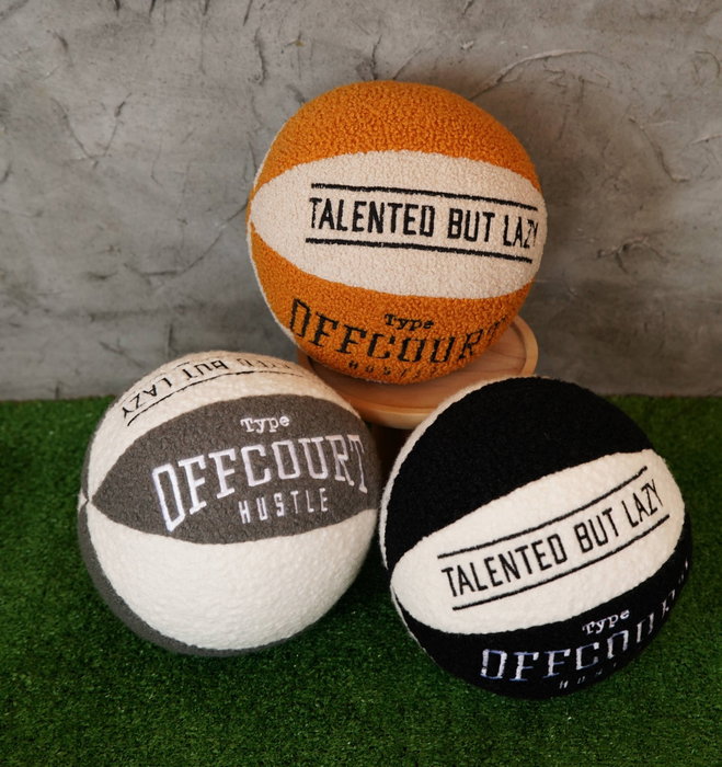 Aberto Design Funda de Cojín Basketball Negro y Blanco
